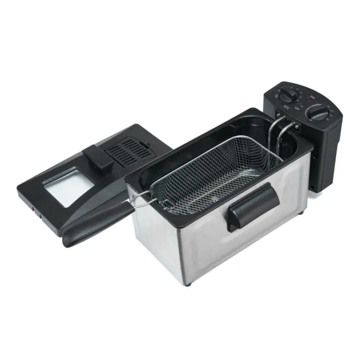Фритюрник Heinner HDF-1800SS, 1800 W, Регулируем термостат, Таймер, 3 л, Неръждаема стомана , (19152)
