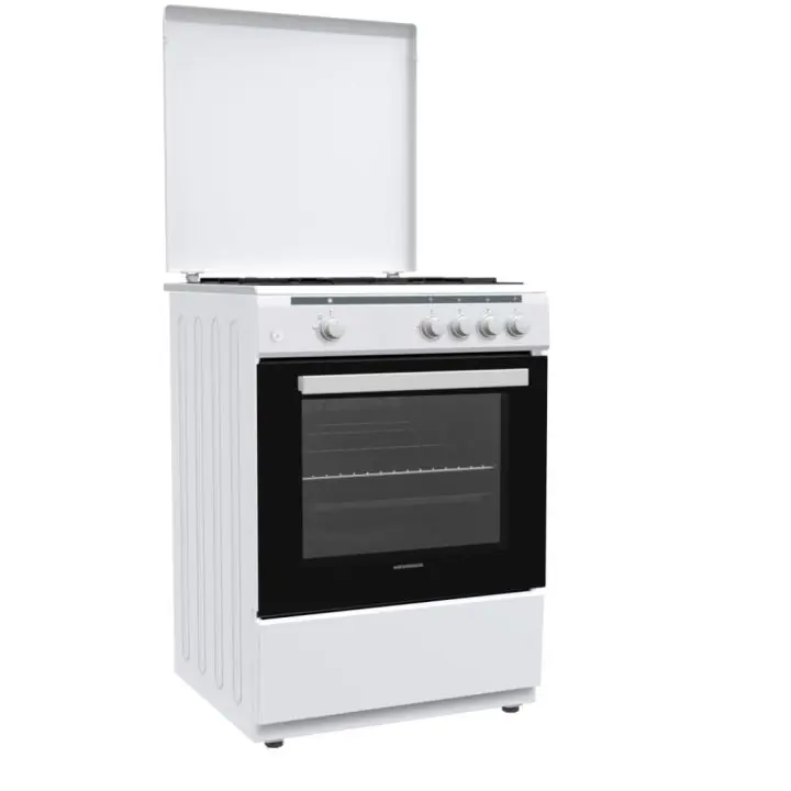 Газова готварска печка HEINNER HFSC-V60WH, 4 Горелки, Метален капак, Бял, (35922893)