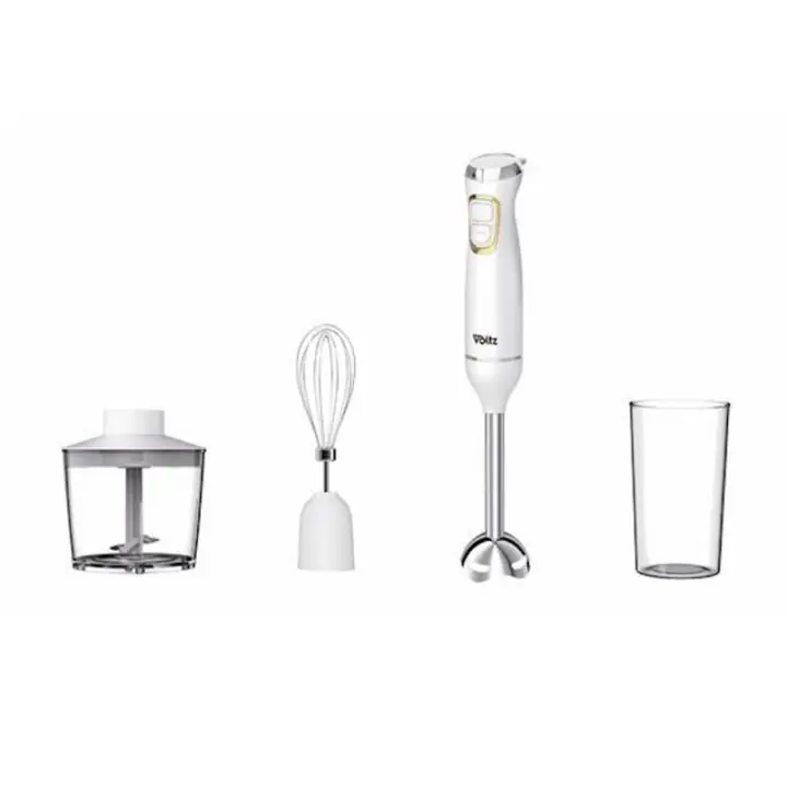 Пасатор, чопър и миксер 3в1 Oliver Voltz OV51112WSC, 800W, 700 мл, 2 скорости, Острие и приставка за разбъркване от неръждаема стомана, Бял, (35940320)