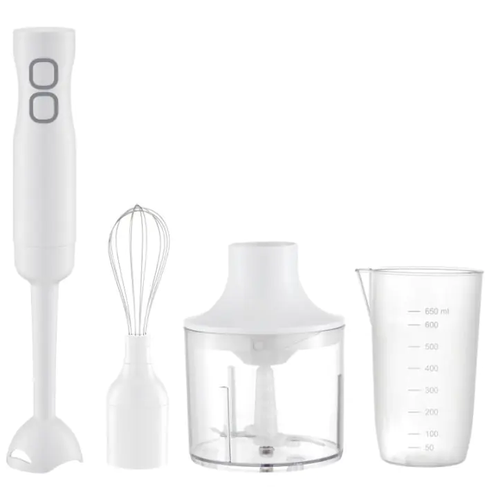 Пасатор с чопър и бъркалка Rosberg R51112MC, 400W, 650 мл, 2 скорости, Бял, (22410)