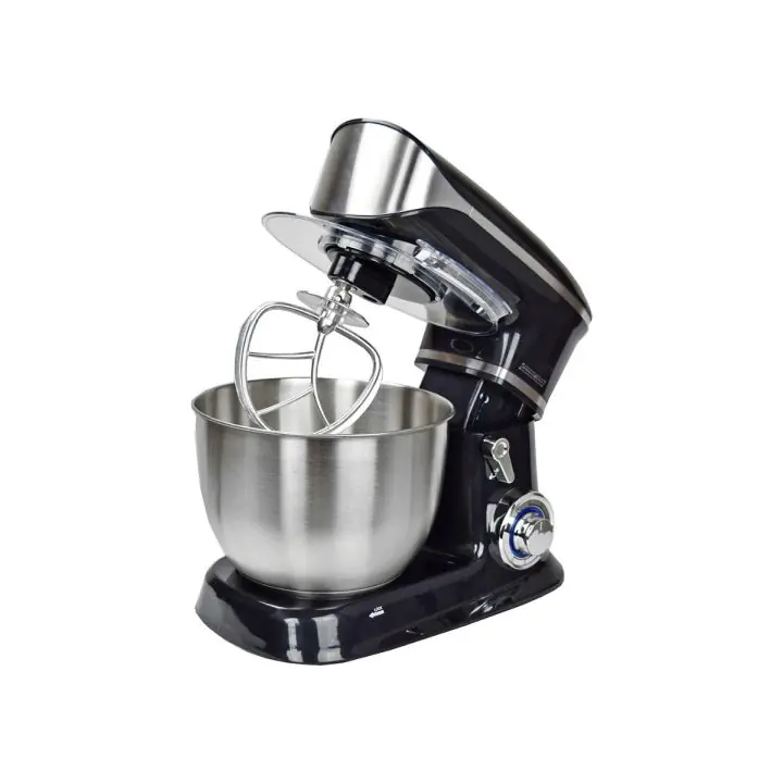Планетарен миксер с иноксова купа Royalty Line RL-PKM1900.7, 1900W, 6.5 литра, 6 скорости + Pulse, Приставки, Черен, (12374)