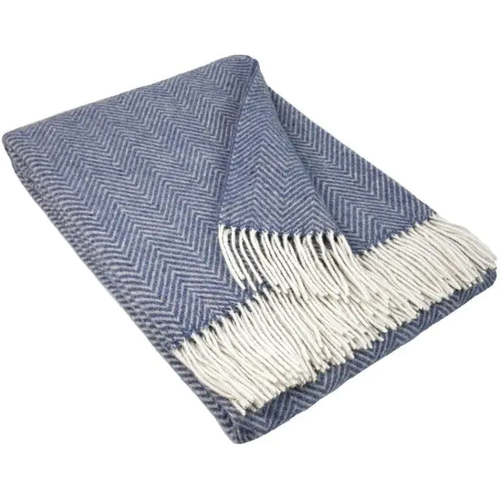 Синьо вълнено одеяло - стилен и практичен избор, (22298)