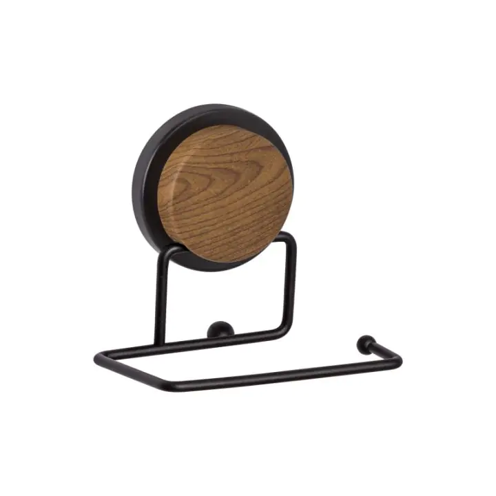 Поставка за тоалетна хартия Metalife MGS-703W, 10x5х13 см, Черен/Дървесен, (20756)