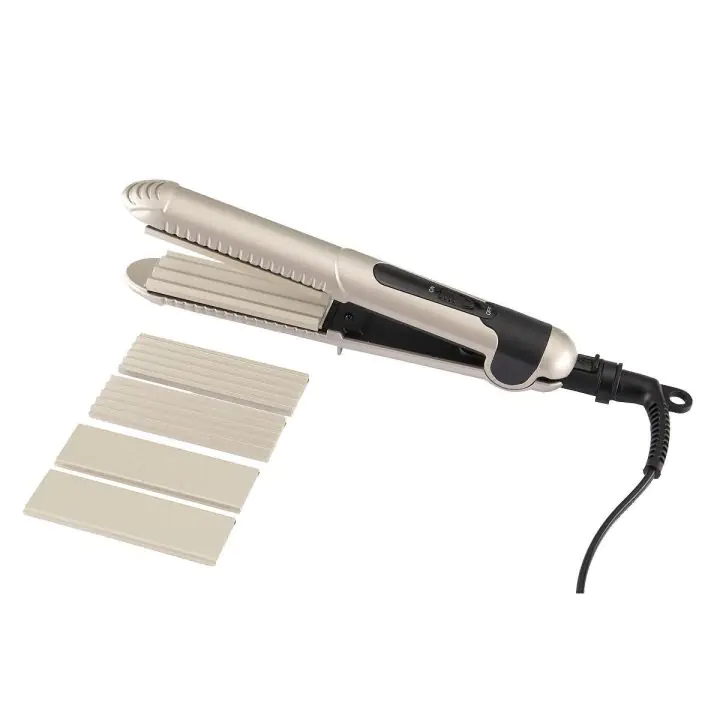 Преса за коса 3 в 1 ELITE HS-0463, три вида плочи, златна, (16110)