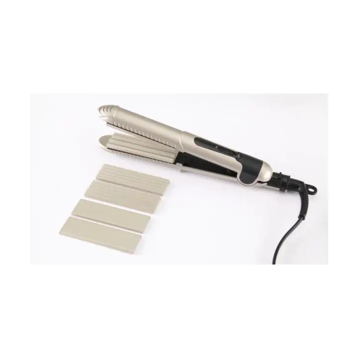 Преса за коса 3 в 1 ELITE HS-0463, три вида плочи, златна, (16110)