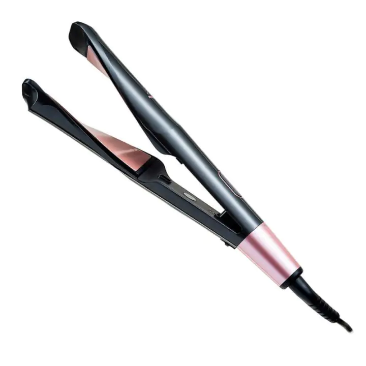 Преса за коса Remington S6606 Curl and Straight Confidence, 150-230C, Керамика/Турмалин, Извити плочи, Черен/розов, (20835)