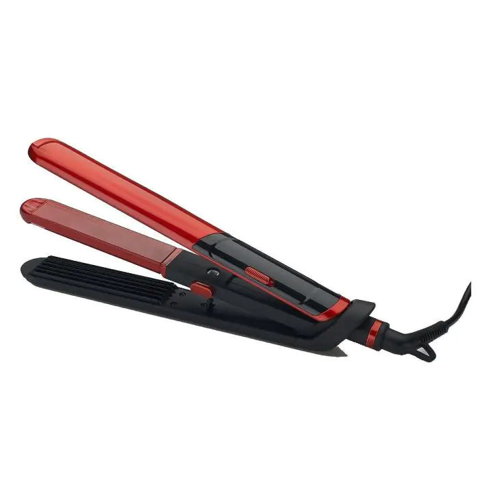 Преса за коса/маша 2 в 1 ELITE HSC-0461, два вида плочи, черен/червен, (16165)