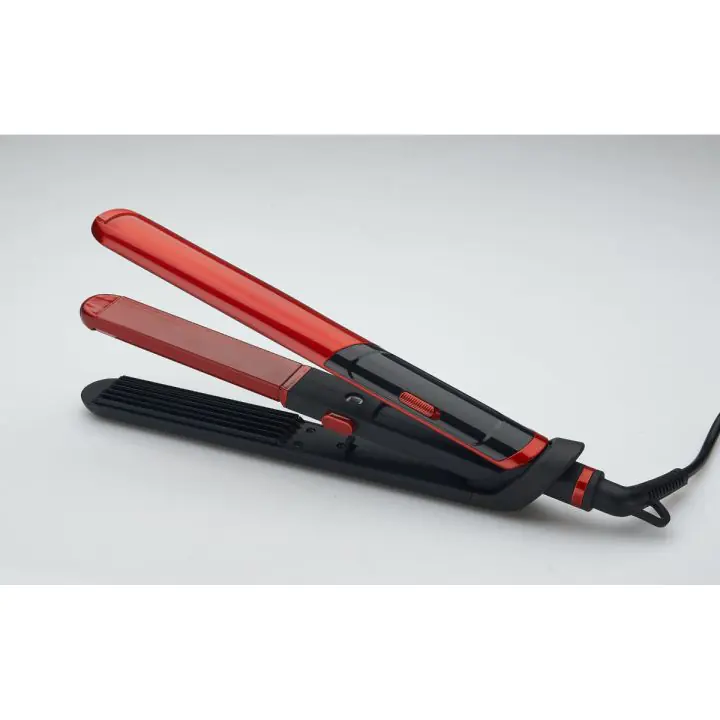 Преса за коса/маша 2 в 1 ELITE HSC-0461, два вида плочи, черен/червен, (16165)