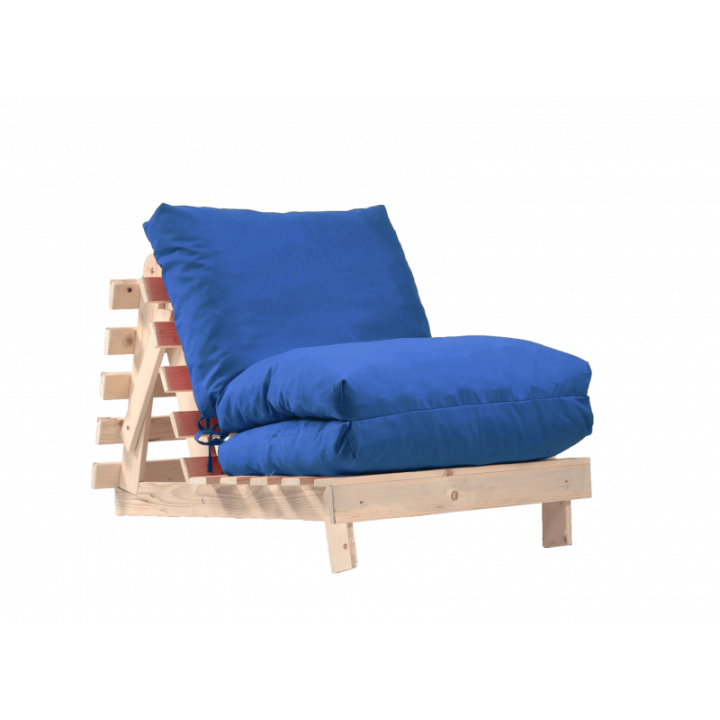 Фотьойл Fubsy Wood, Bombay Blue Denim, разтегателен шезлонг, дърво, текстил, (8386)