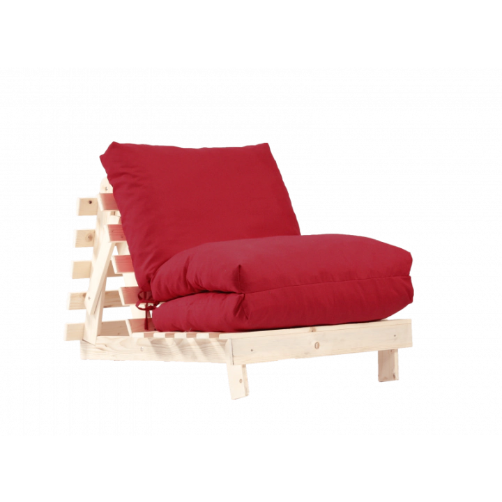 Фотьойл Fubsy Wood, Bombay Raspberry Red, разтегателен шезлонг, дърво, текстил, (8389)