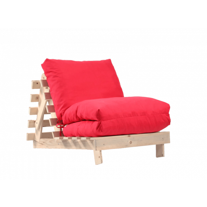 Фотьойл Fubsy Wood, Bombay Montana Red, разтегателен шезлонг, дърво, текстил, (8391)