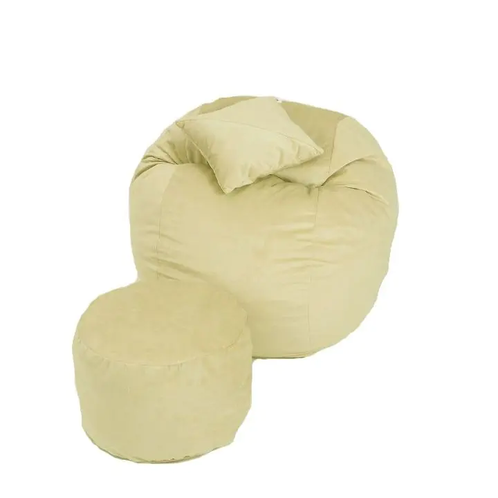 Комплект, Барбарон с табуретка за крака и декоративна възглавница, 500л. Matusalem, Lemon, Перящ се калъф, Подходящ за деца, Пълнеж с микс от мемори пяна и дунапрен, Гама Premium, 8137