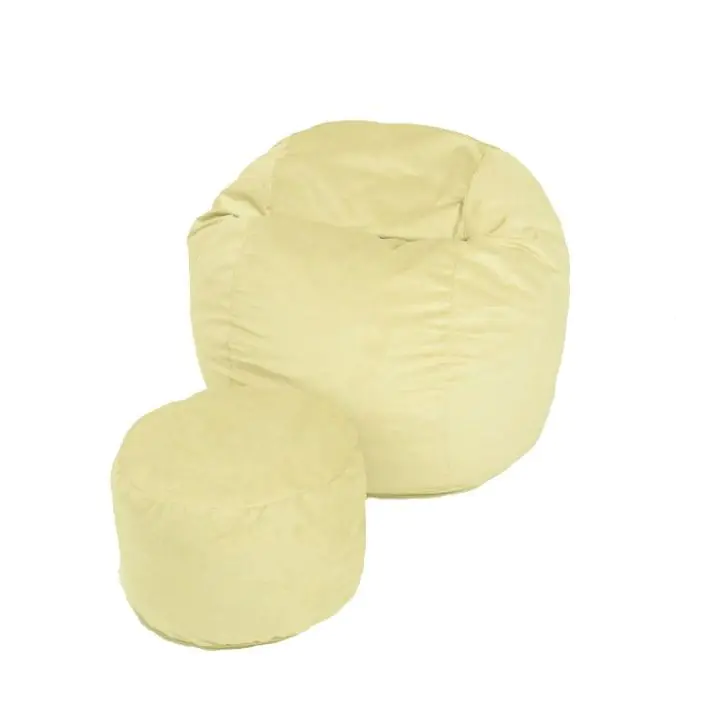 Комплект, Барбарон с табуретка за крака, 500л. Matusalem - Lemon, Перящ се калъф, Подходящ за деца, Пълнеж с микс от мемори пяна и дунапрен, Гама Premium, 8132