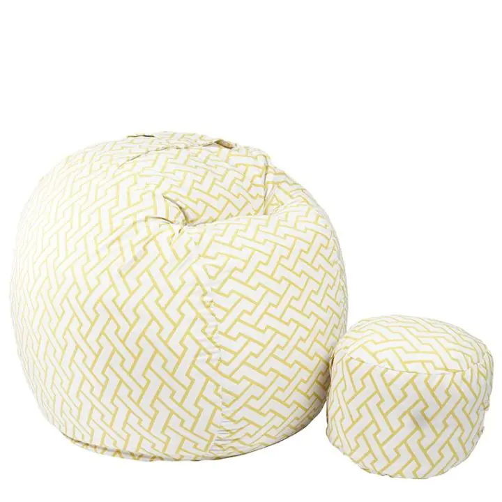 Комплект Барбарон с табуретка за крака 700л. King Size, Zappity Yellow, Перящ се калъф, Пълнеж с микс от мемори пяна и дунапрен, Гама Premium, (PUF-M-KO-PT-ZAY)