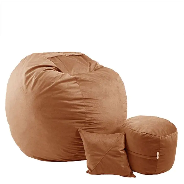 Комплект Барбарон с табуретка за крака и декоративна възглавница 700л. King Size, Creamsicle, Перящ се калъф, Пълнеж с микс от мемори пяна и дунапрен, Гама Premium, (12834)