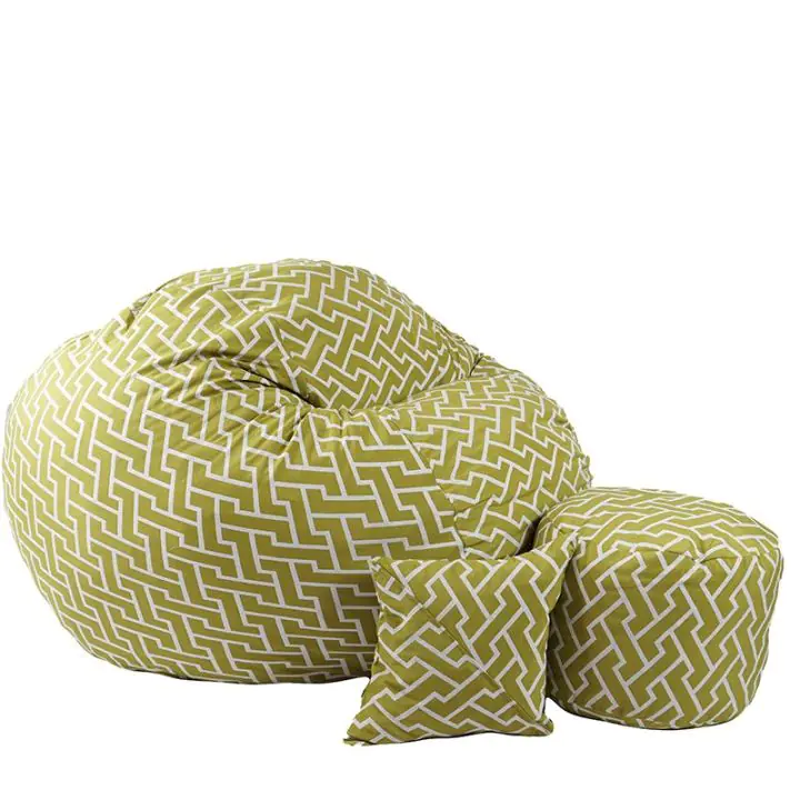 Комплект барбарон с табуретка за крака и декоративна възглавница King Size, Перящ се калъф, 700л., (9329)