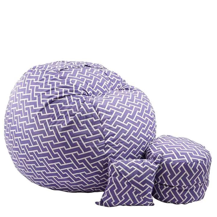 Комплект Барбарон с табуретка за крака и декоративна възглавница 700л. King Size, Zippity Purple, Перящ се калъф, Пълнеж с микс от мемори пяна и дунапрен, Гама Premium, (PUF-M-KOP-PT-ZIP)