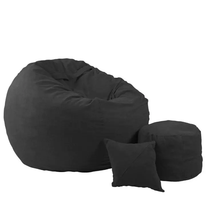 Комплект, Барбарон с табуретка за крака и декоративна възглавница 900л., King Size XL - Black Velvet, Перящ се калъф, Трансформира се в легло, Пълнеж с микс от мемори пяна и дунапрен, Гама Plush honey, 8210