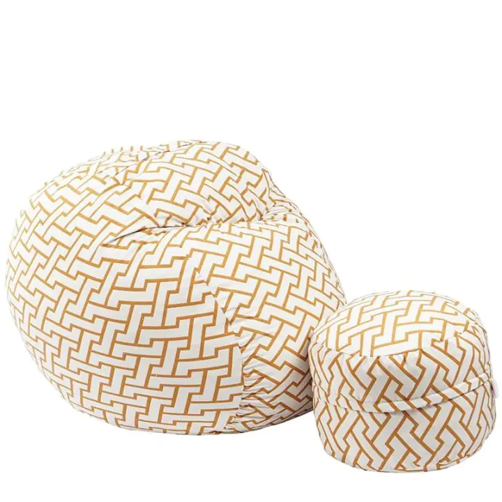 Комплект Барбарон с табуретка за крака 500л. Matusalem, Zappity Orange, Перящ се калъф, Подходящ за деца, Пълнеж с микс от мемори пяна и дунапрен, Гама Premium, (PUF-M-MO-PT-ZAO)