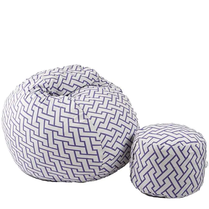 Комплект Барбарон с табуретка за крака 500л. Matusalem, Zappity Purple, Перящ се калъф, Подходящ за деца, Пълнеж с микс от мемори пяна и дунапрен, Гама Premium, (PUF-M-MO-PT-ZAP)