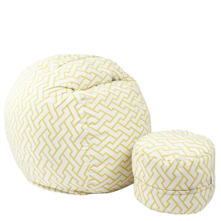 Комплект Барбарон с табуретка за крака 500л. Matusalem, Zappity Yellow, Перящ се калъф, Подходящ за деца, Пълнеж с микс от мемори пяна и дунапрен, Гама Premium, (PUF-M-MO-PT-ZAY)