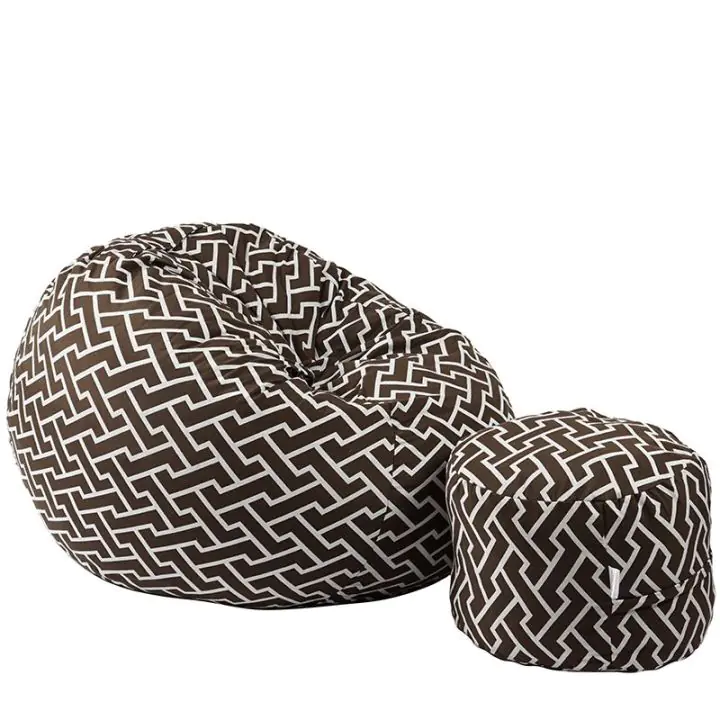 Комплект Барбарон с табуретка за крака 500л. Matusalem, Zippity Brown, Перящ се калъф, Подходящ за деца, Пълнеж с микс от мемори пяна и дунапрен, Гама Premium, (PUF-M-MO-PT-ZIB)