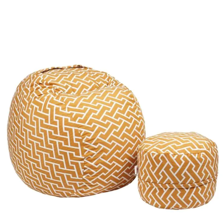 Комплект Барбарон с табуретка за крака 500л. Matusalem, Zippity Orange, Перящ се калъф, Подходящ за деца, Пълнеж с микс от мемори пяна и дунапрен, Гама Premium, (PUF-M-MO-PT-ZIO)