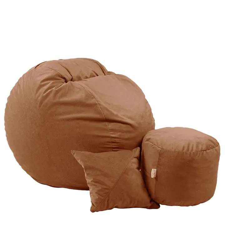 Комплект Барбарон с табуретка за крака и декоративна възглавница 500л. Matusalem, Creamsicle, Перящ се калъф, Подходящ за деца, Пълнеж с микс от мемори пяна и дунапрен, Гама Premium, (12838)