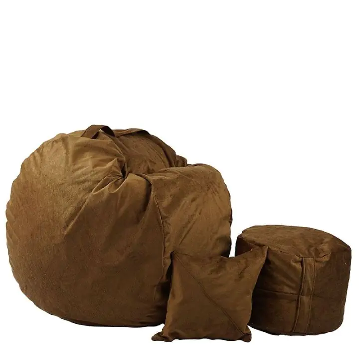 Комплект Барбарон с табуретка за крака и декоративна възглавница 500л. Matusalem, Tattle Tan, Перящ се калъф, Подходящ за деца, Пълнеж с микс от мемори пяна и дунапрен, Гама Premium, (PUF-M-MOP-PT-TTT)