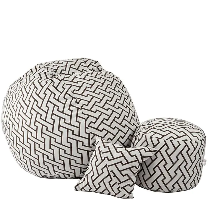 Комплект Барбарон с табуретка за крака и декоративна възглавница 500л. Matusalem, Zappity Brown, Перящ се калъф, Подходящ за деца, Пълнеж с микс от мемори пяна и дунапрен, Гама Premium, (PUF-M-MOP-PT-ZAB)