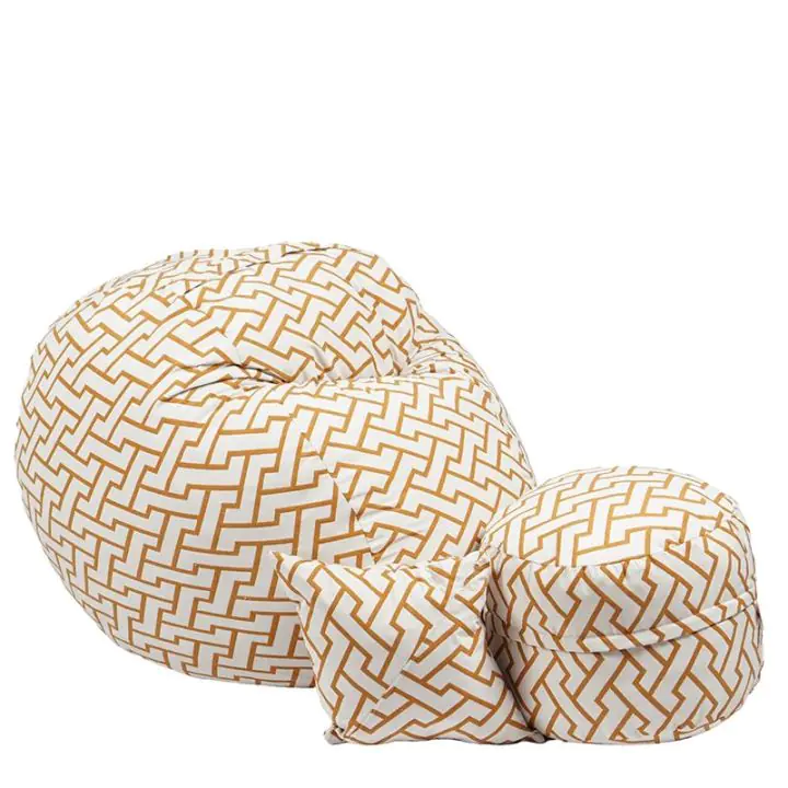 Комплект Барбарон с табуретка за крака и декоративна възглавница 500л. Matusalem, Zappity Orange, Перящ се калъф, Подходящ за деца, Пълнеж с микс от мемори пяна и дунапрен, Гама Premium, (PUF-M-MOP-PT-ZAO)