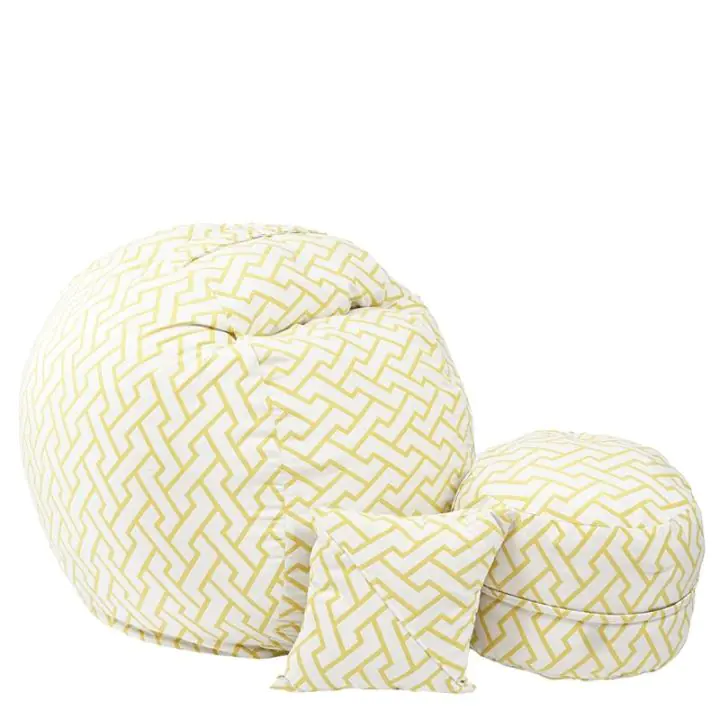 Комплект Барбарон с табуретка за крака и декоративна възглавница 500л. Matusalem, Zappity Yellow, Перящ се калъф, Подходящ за деца, Пълнеж с микс от мемори пяна и дунапрен, Гама Premium, (PUF-M-MOP-PT-ZAY)