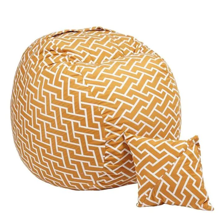 Комплект Барбарон и декоративна възглавница, 450л. Matusalem, Zippity Orange, Перящ се калъф, Подходящ за деца, Пълнеж с микс от мемори пяна и дунапрен, Гама Premium, (PUF-M-MP-PT-ZIO)