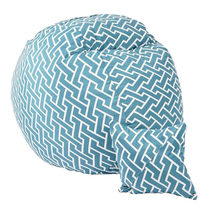 Комплект Барбарон и декоративна възглавница, 450л. Matusalem, Zippity Turquoise, Перящ се калъф, Подходящ за деца, Пълнеж с микс от мемори пяна и дунапрен, Гама Premium, (PUF-M-MP-PT-ZIT)