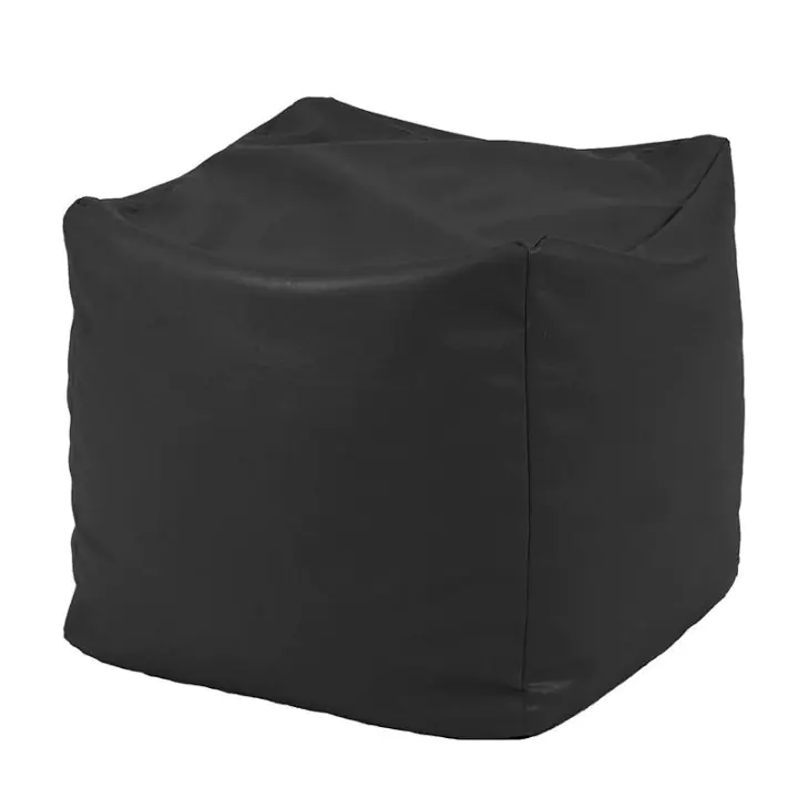 Пуф, Табуретка Куб - Teteron black, Перящ се калъф, Водоустойчив, 80л., (2476)