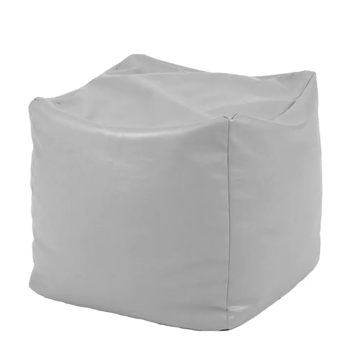 Пуф, 80л., Табуретка Куб - Teteron Grey, Подходящ за използване на открито, Перящ се калъф, Пълнеж от Полистиролни перли, 8267