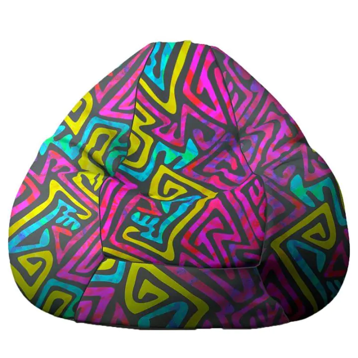 Пуф круша, 520л., Nirvana Gigant - Funk, Водоустойчив, Перящ се калъф, Пълнеж от Полистиролни перли, принт, 8464