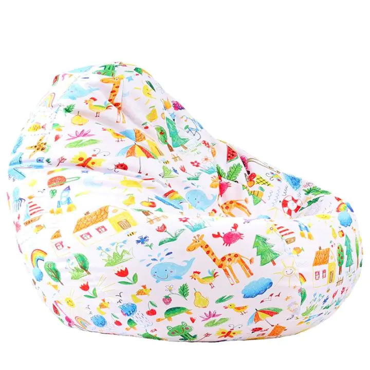 Пуф, круша, 520л., Nirvana Gigant - A Colourful World, Водоустойчив, Перящ се калъф, Пълнеж от Полистиролни перли, принт, 8300