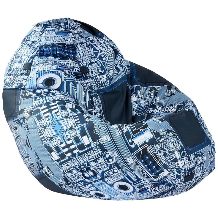 Пуф, круша, 520л., Nirvana Gigant - Motherboard, Водоустойчив, Перящ се калъф, Пълнеж от Полистиролни перли, принт, 8301