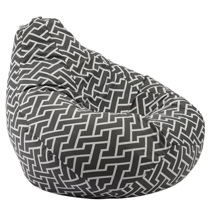 Пуф круша 320л. Nirvana Grande, Zippity Charcoal, Перящ се калъф, Пълнеж от Полистиролни перли, Гама Premium, (PUF-G-NGR-PT-ZIC)