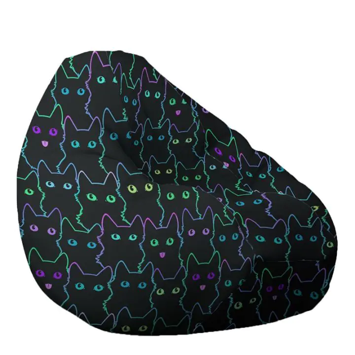 Пуф круша, 320л., Nirvana Grande, Cute Cat, Водоустойчив, Перящ се калъф, Пълнеж от Полистиролни перли, принт, 8471