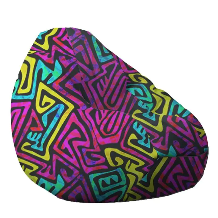 Пуф круша, 320л., Nirvana Grande, Funk, Водоустойчив, Перящ се калъф, Пълнеж от Полистиролни перли, принт, 8473