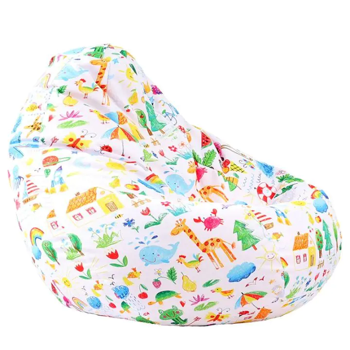 Пуф, круша, 320л., Nirvana Grande, A Colourful World, Водоустойчив, Перящ се калъф, Пълнеж от Полистиролни перли, принт, 8315