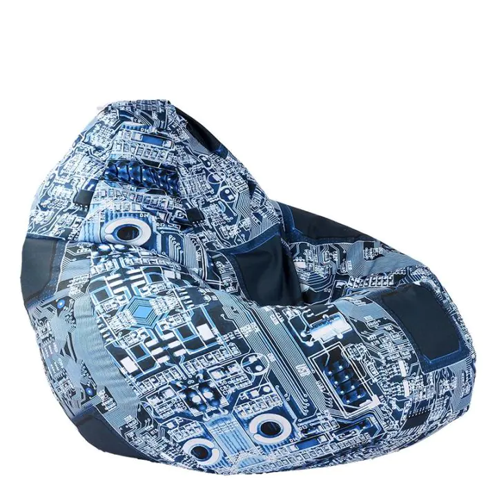 Пуф, круша, 320л., Nirvana Grande, Motherboard, Водоустойчив, Перящ се калъф, Пълнеж от Полистиролни перли, принт, 8316