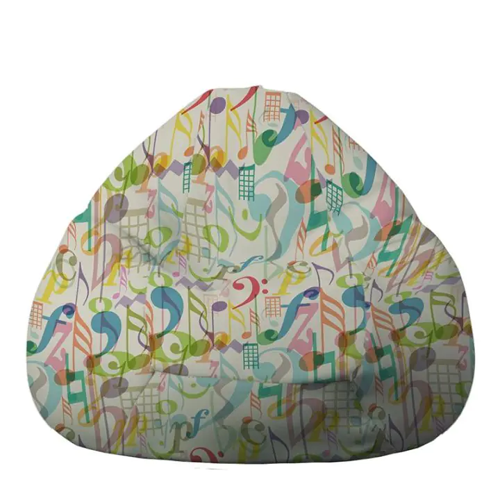Пуф круша 320л., Nirvana Grande, Mussica, Водоустойчив, Перящ се калъф, Пълнеж от Полистиролни перли, принт, (11150)