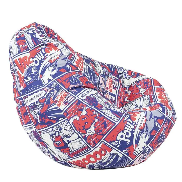 Пуф круша, 320л., Nirvana Grande, Pop Art, Водоустойчив, Перящ се калъф, Пълнеж от Полистиролни перли, принт, 8475