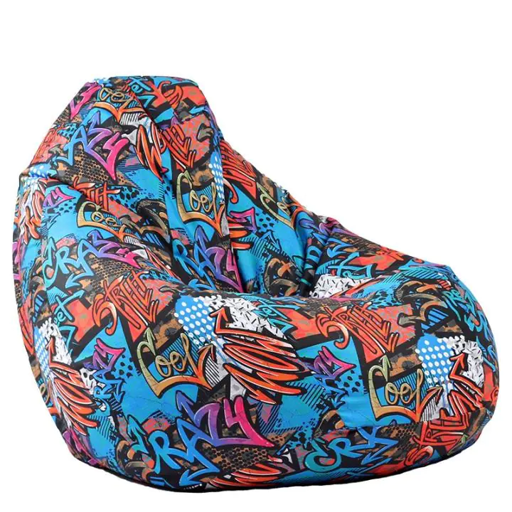 Пуф, круша, 320л., Nirvana Grande, Street Art, Водоустойчив, Перящ се калъф, Пълнеж от Полистиролни перли, принт, 8320