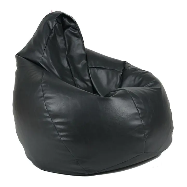 Пуф, круша, 220л., Nirvana Hobbit - Black, Еко кожа, Пълнеж от Полистиролни перли