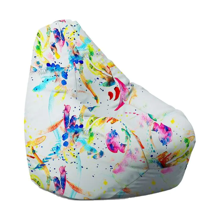 Пуф, круша, 220л., Nirvana Hobbit, Culori Jucause, Водоустойчив, Перящ се калъф, Пълнеж от Полистиролни перли, принт, (12844)