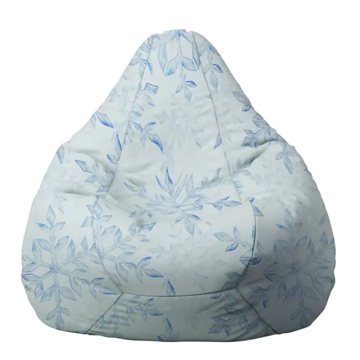 Пуф, круша, 220л., Nirvana Hobbit, Snowflake, Водоустойчив, Перящ се калъф, Пълнеж от Полистиролни перли, принт, (11156)